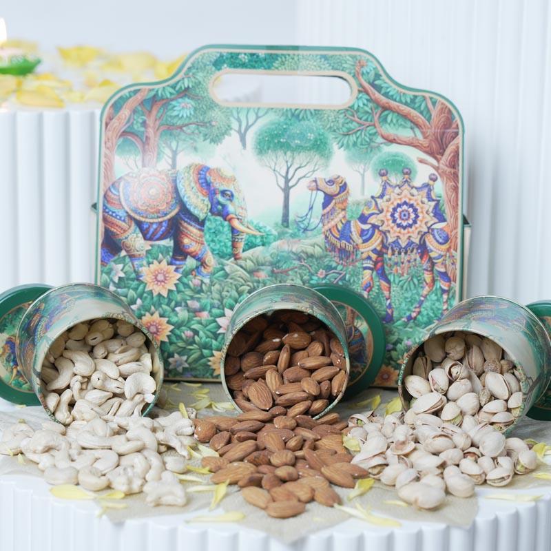 Royal Indian Dry Fruit Gift Set with Designer Box thumbnail 2