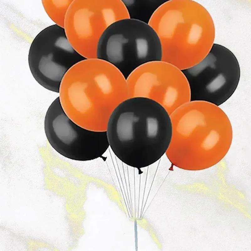 Black and Orange Helium Balloons 12 Pcs thumbnail 3