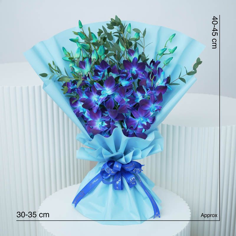 Royal Blue Orchids Bouquet thumbnail 4
