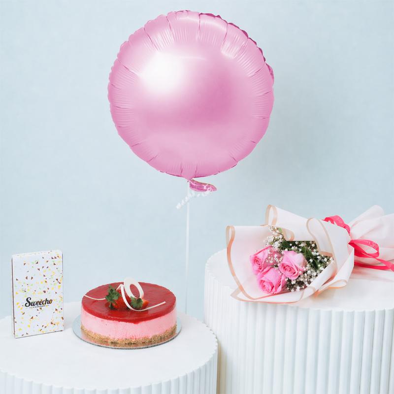 Chocolate Rose and Cheesecake Set - Gift Sets gift from Buy Any Flowers Dubai in Al Quoz Industrial Area 4, Dubai, UAE