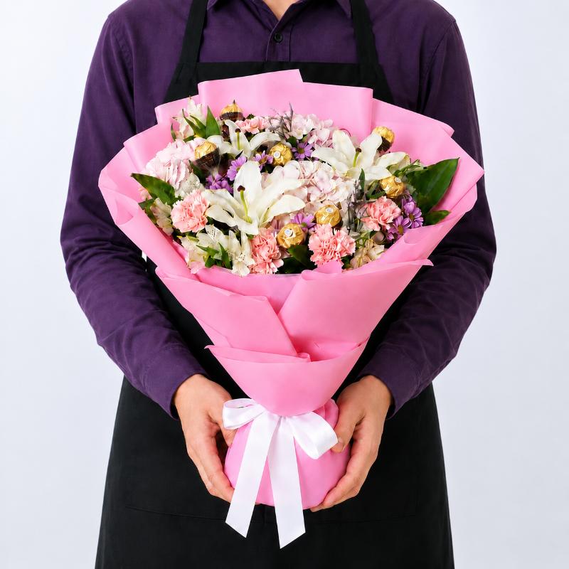 Care Flowers and Ferrero Bouquet - Chocolates gift from Buy Any Flowers Dubai in Al Quoz Industrial Area 4, Dubai, UAE - image 3