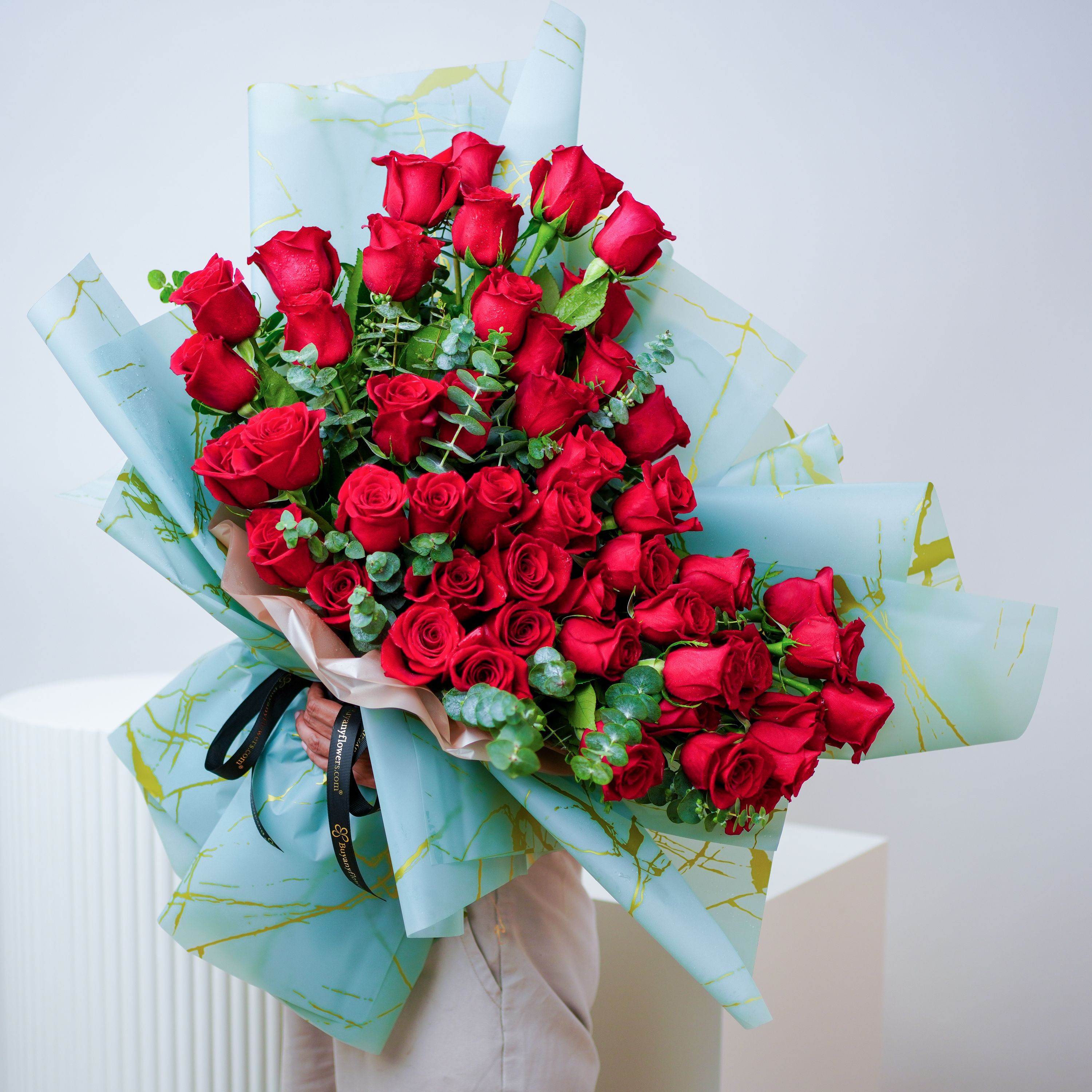 Deep Emotions 51 Red Roses Bouquet thumbnail 2
