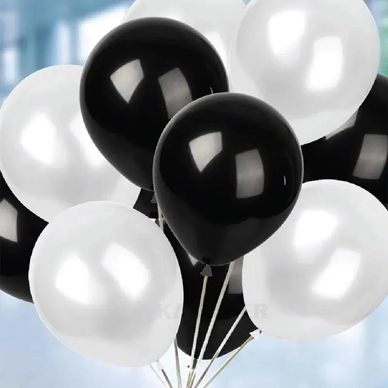 Black and White Helium Balloons 10 Pcs thumbnail 3