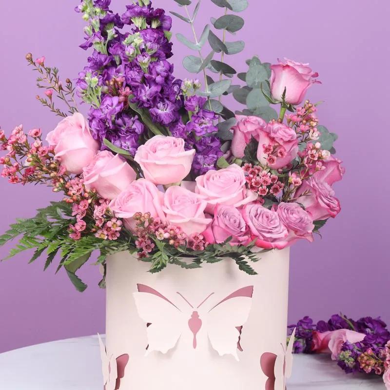 Butterfly Pink and Purple Flower Box thumbnail 2