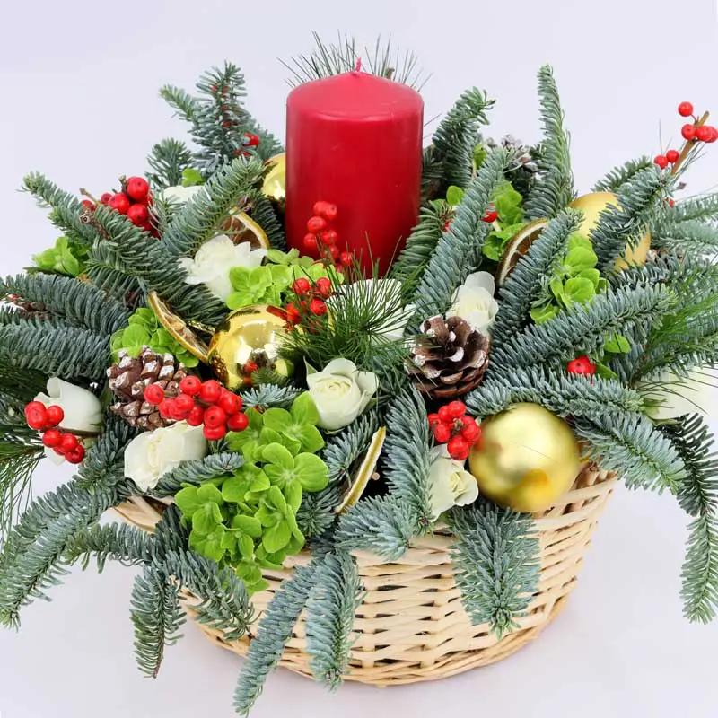 Seasons Greetings Flower Basket - Flowers gift from Buy Any Flowers Dubai in Al Quoz Industrial Area 4, Dubai, UAE - image 2