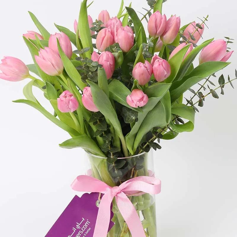 Blush 21 Pink Tulips - Flowers gift from Buy Any Flowers Dubai in Al Quoz Industrial Area 4, Dubai, UAE - image 2