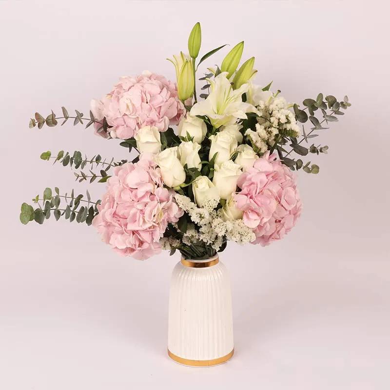 Pastel Love Flowers in Vase - Flowers gift from Buy Any Flowers Dubai in Al Quoz Industrial Area 4, Dubai, UAE