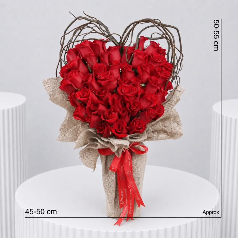 Heart 45 Red Roses Arrangement - Flowers gift from Buy Any Flowers Dubai in Al Quoz Industrial Area 4, Dubai, UAE - image 4