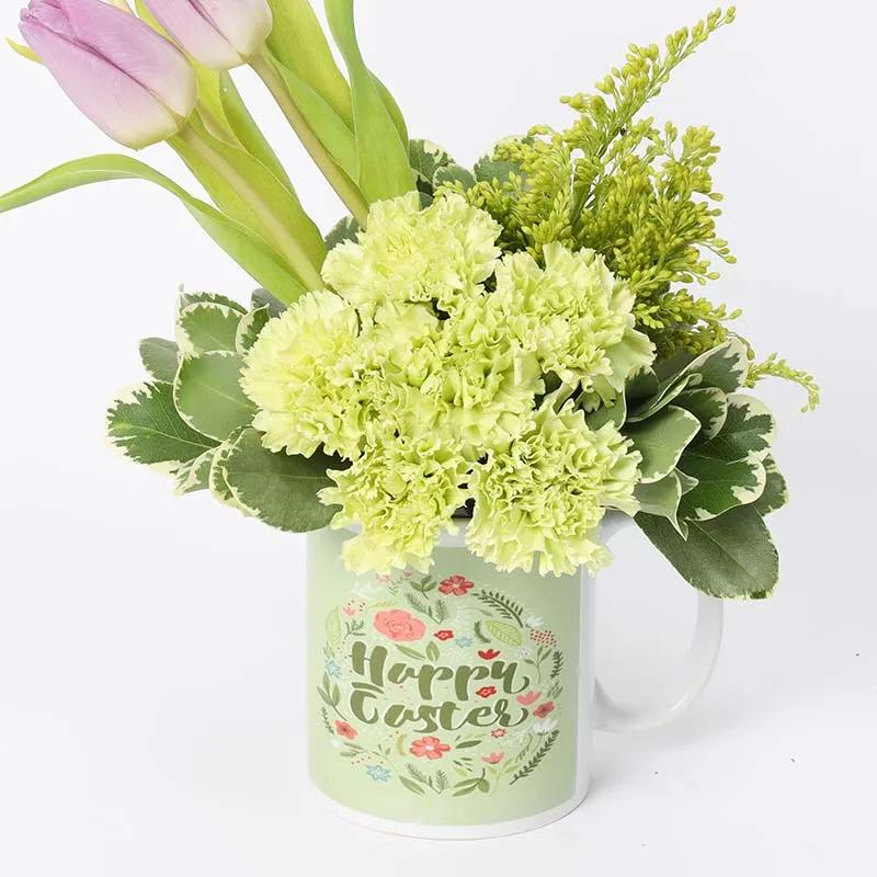Flowers in Easter Mug Green thumbnail 3