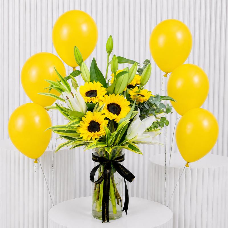 Morning Glow and Balloons - Gift Sets gift from Buy Any Flowers Dubai in Al Quoz Industrial Area 4, Dubai, UAE
