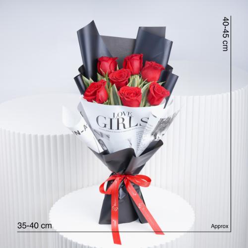 Beauty 7 Red Roses Bouquet - Flowers gift from Buy Any Flowers Dubai in Al Quoz Industrial Area 4, Dubai, UAE - image 4