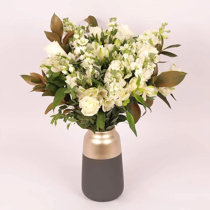 Ivory White Flower Arrangement - Flowers gift from Buy Any Flowers Dubai in Al Quoz Industrial Area 4, Dubai, UAE
