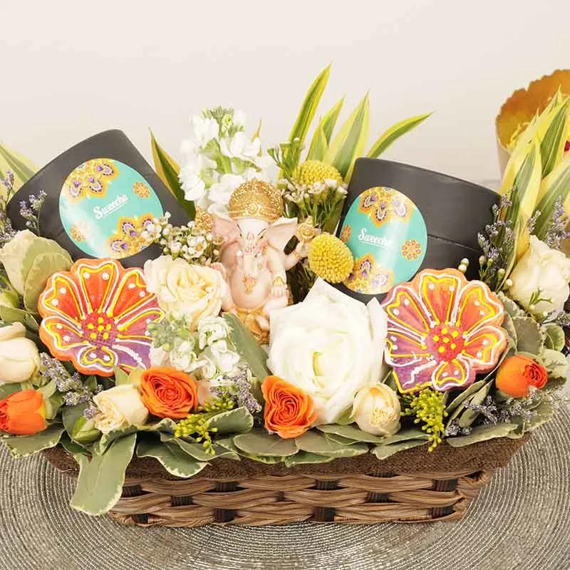 Ganesha Blessings Floral Hamper thumbnail 3