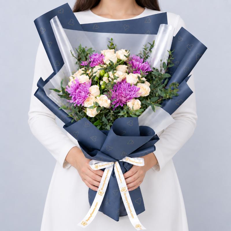 Peach Radiance Flower Bouquet Trio - Gift Sets gift from Buy Any Flowers Dubai in Al Quoz Industrial Area 4, Dubai, UAE - image 3