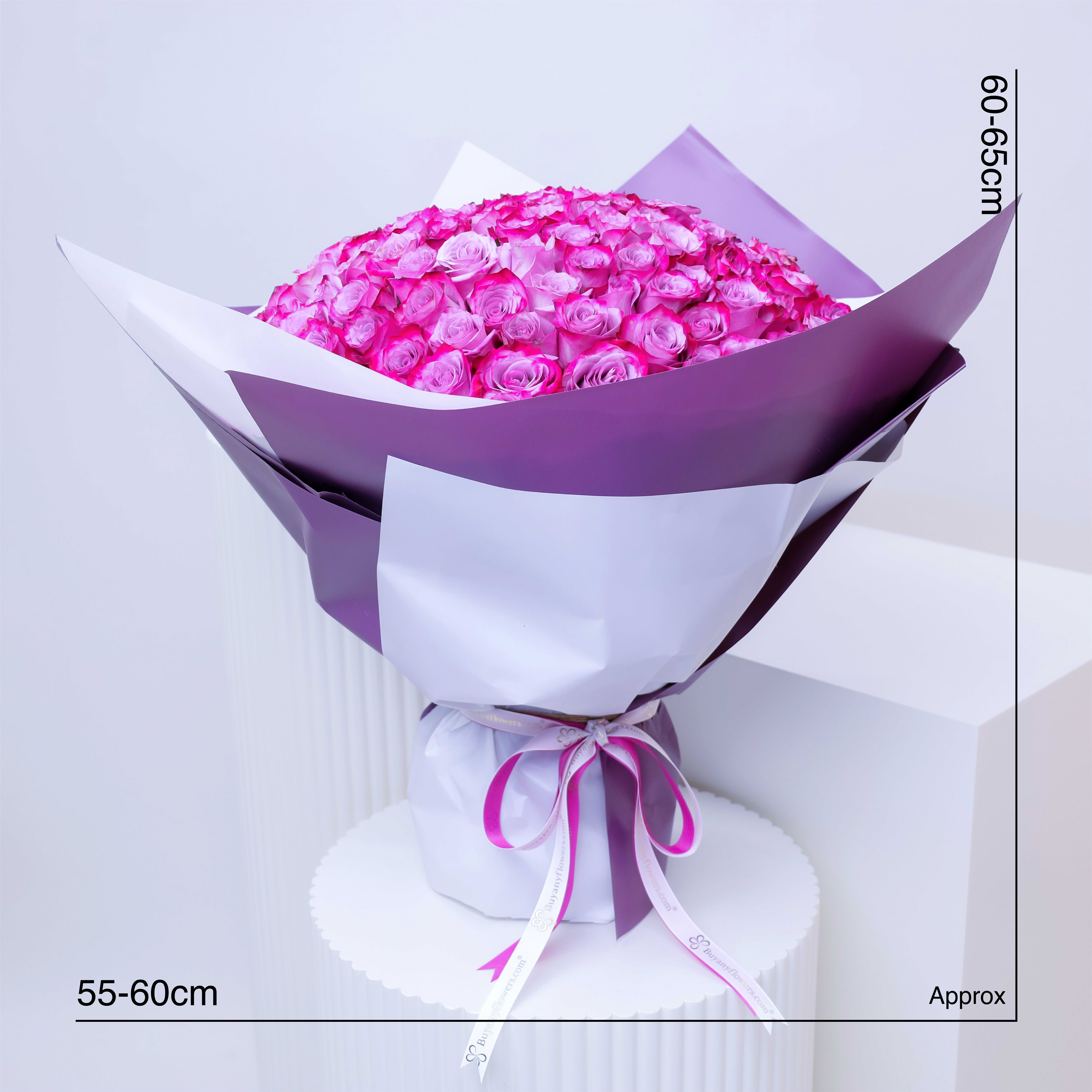 Grand Bouquet 201 Purple Roses thumbnail 4