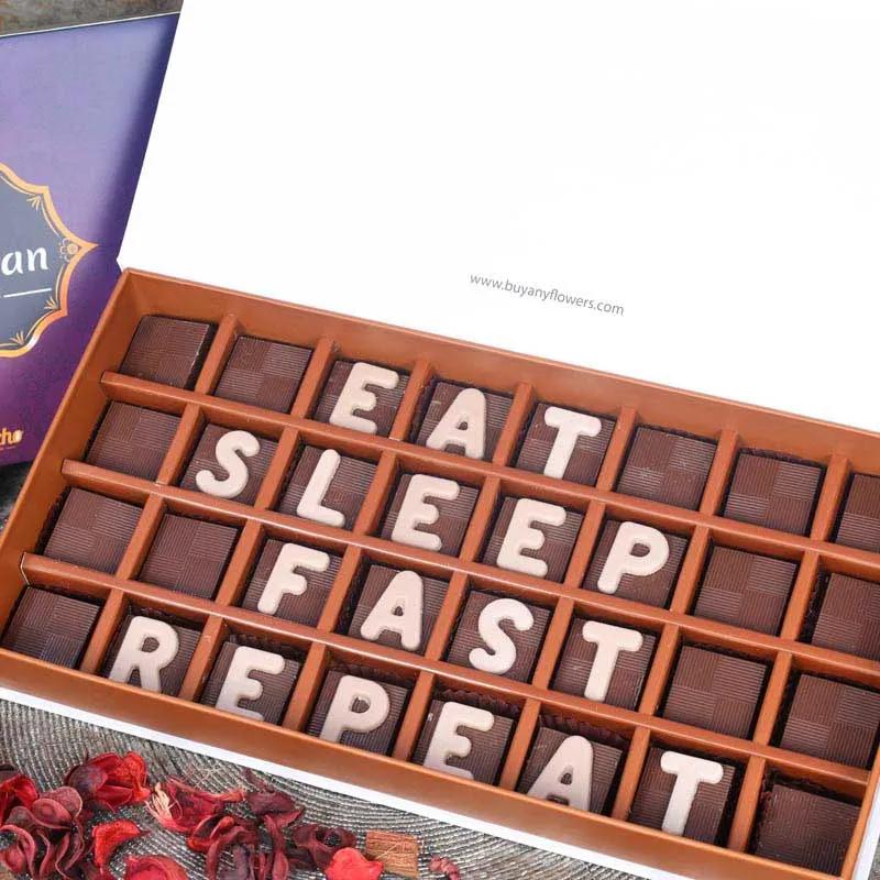 Eat Sleep Fast Repeat Chocolates By Sweecho - Chocolates gift from Buy Any Flowers Dubai in Al Quoz Industrial Area 4, Dubai, UAE - image 2