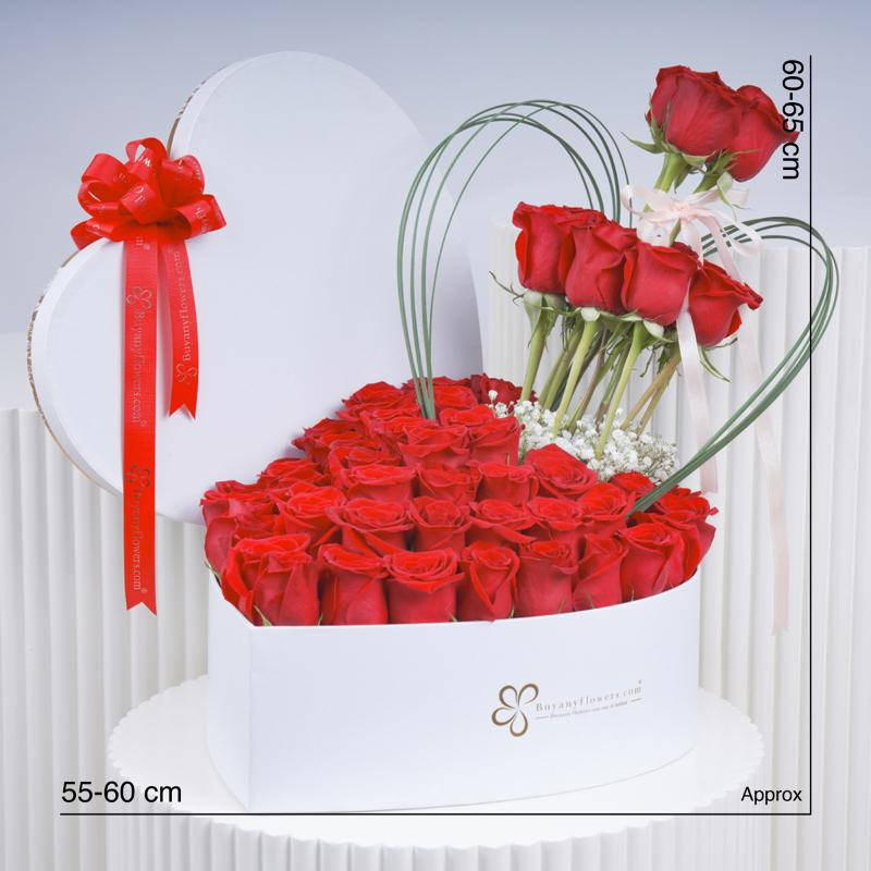 Heart 55 Red Roses Wishes - Flowers gift from Buy Any Flowers Dubai in Al Quoz Industrial Area 4, Dubai, UAE - image 4