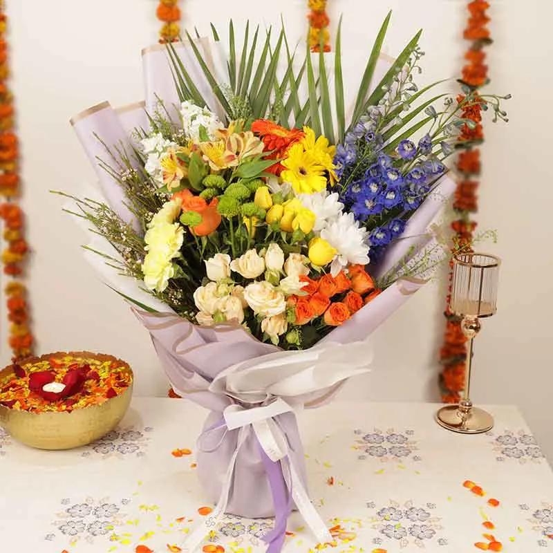 Diwali Radiant Bouquet with Assorted Chocolates by Sweecho thumbnail 2