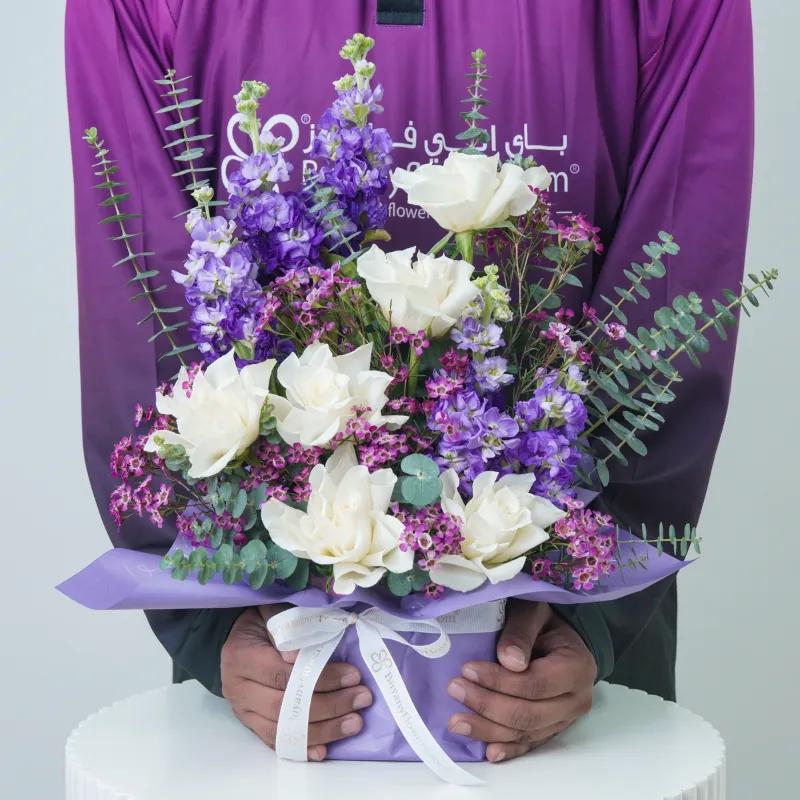Purple Bloom Vase With Mug - Gift Sets gift from Buy Any Flowers Dubai in Al Quoz Industrial Area 4, Dubai, UAE - image 3