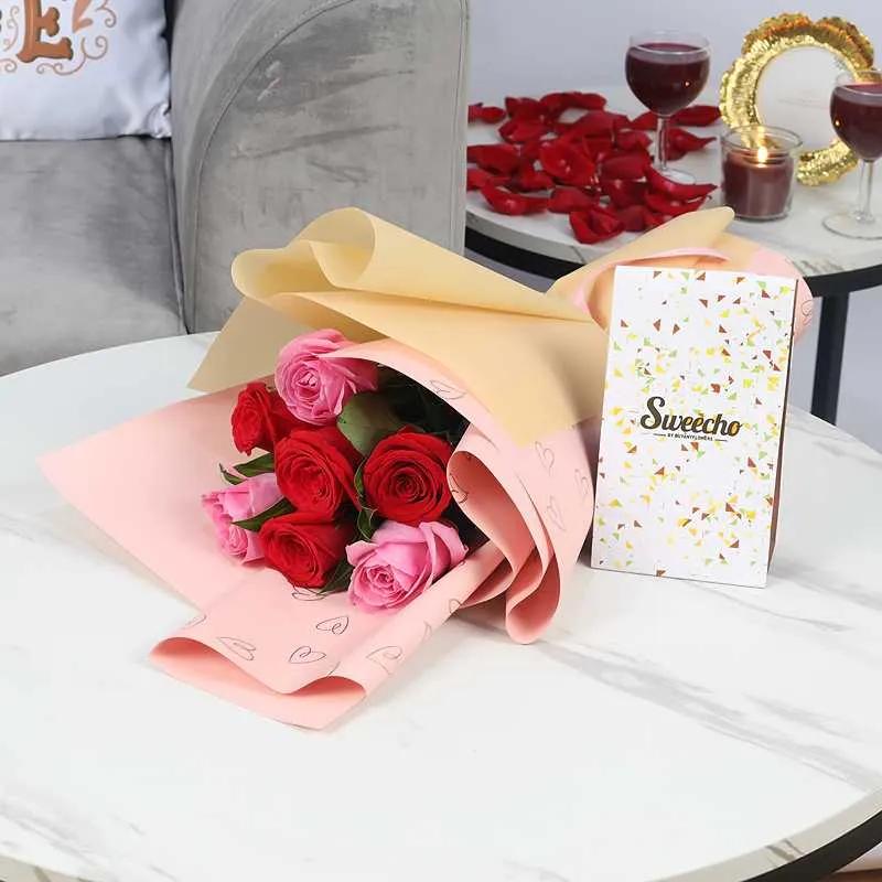 cutiepie7rosesbouquetandsweechochocolates100gm_58498a.webp