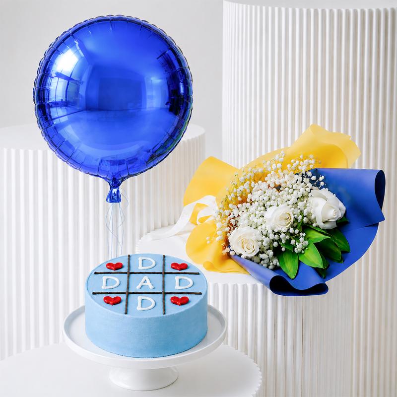 White Rose Cake Surprise Bouquet - Gift Sets gift from Buy Any Flowers Dubai in Al Quoz Industrial Area 4, Dubai, UAE