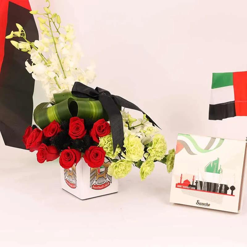 National Day Flower Vase and Sweecho Chocolates