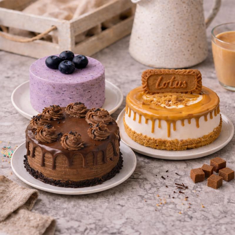 Lotus, Blueberry & Chocolate Mono Cake - Cakes gift from Buy Any Flowers Dubai in Al Quoz Industrial Area 4, Dubai, UAE