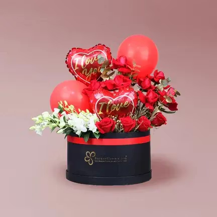 الزهور والبالونات