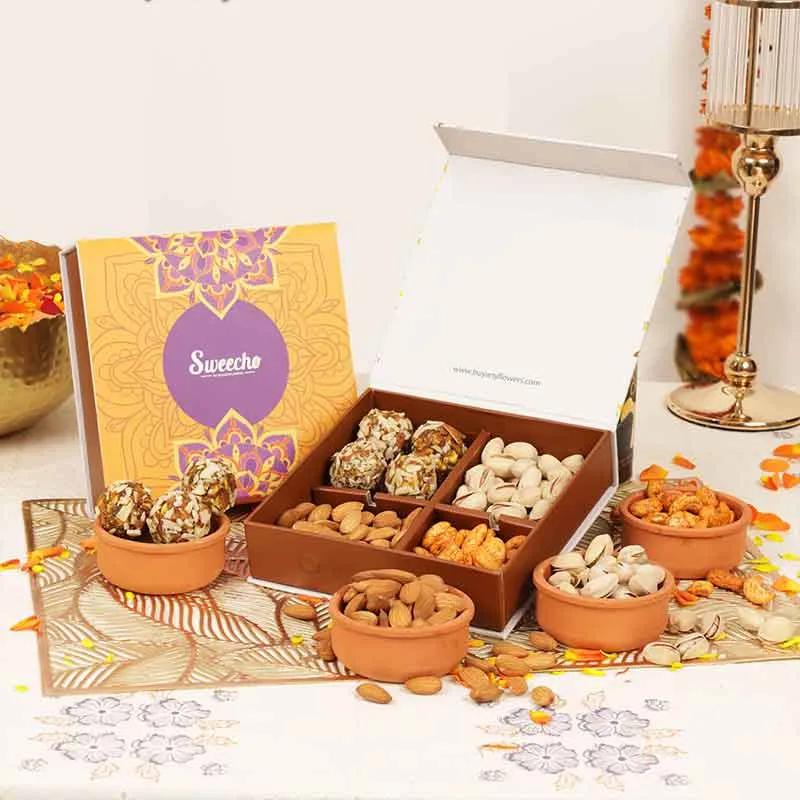 Diwali Sweets and Nuts Gift Box thumbnail 3