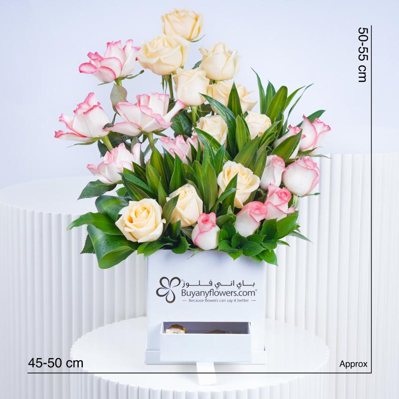 Wishes 21 Roses and Chocolate Box - Flowers gift from Buy Any Flowers Dubai in Al Quoz Industrial Area 4, Dubai, UAE - image 4
