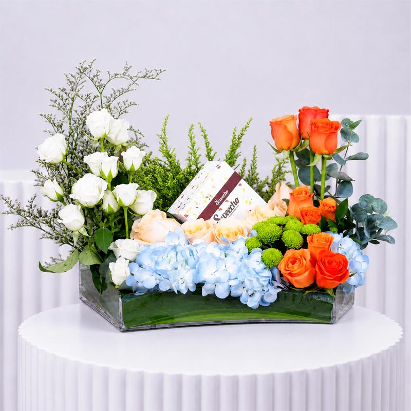 Sky Flowers and Chocolate Arrangement in Dubai