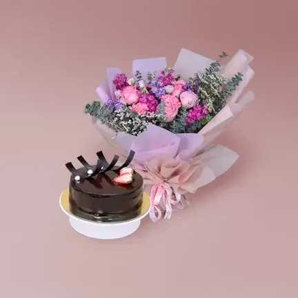 الزهور والكعك