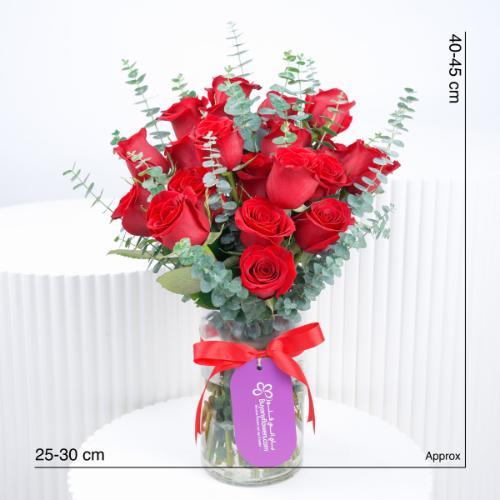 Beauty 21 Red Roses Vase - Flowers gift from Buy Any Flowers Dubai in Al Quoz Industrial Area 4, Dubai, UAE - image 4