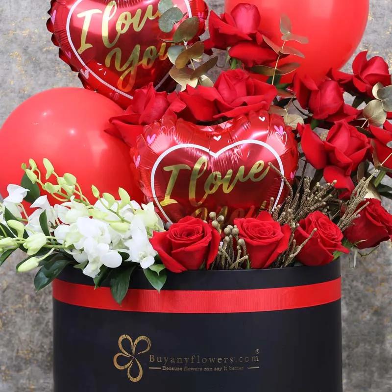 Romantic I Love You Balloons and Flower Box thumbnail 2