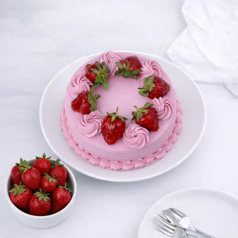 Classic Strawberry Cake 4 Portion - Cakes gift from Buy Any Flowers Dubai in Al Quoz Industrial Area 4, Dubai, UAE - image 4