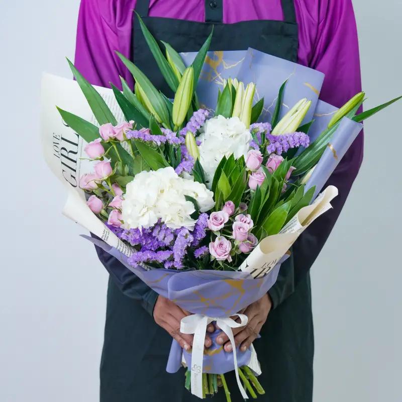 Ivory Lilac Bouquet - Flowers gift from Buy Any Flowers Dubai in Al Quoz Industrial Area 4, Dubai, UAE - image 3