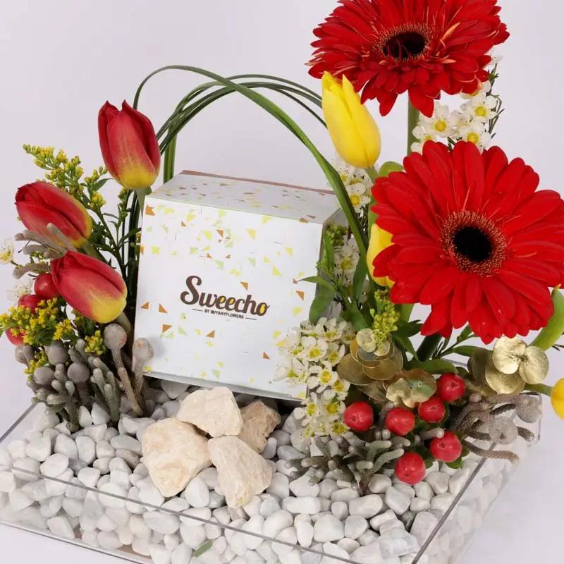 Basket Flowers and Chocolate Arrangement - Chocolates gift from Buy Any Flowers Dubai in Al Quoz Industrial Area 4, Dubai, UAE - image 3