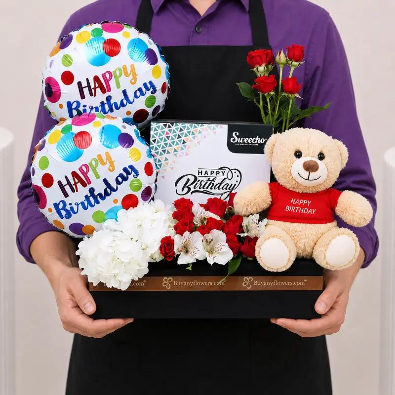 Love Birthday Flower Hamper - Flowers gift from Buy Any Flowers Dubai in Al Quoz Industrial Area 4, Dubai, UAE - image 3
