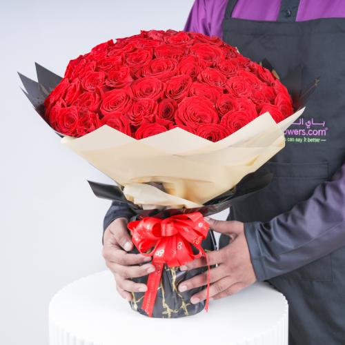Love Story 101 Red Roses Bouquet - Flowers gift from Buy Any Flowers Dubai in Al Quoz Industrial Area 4, Dubai, UAE - image 2