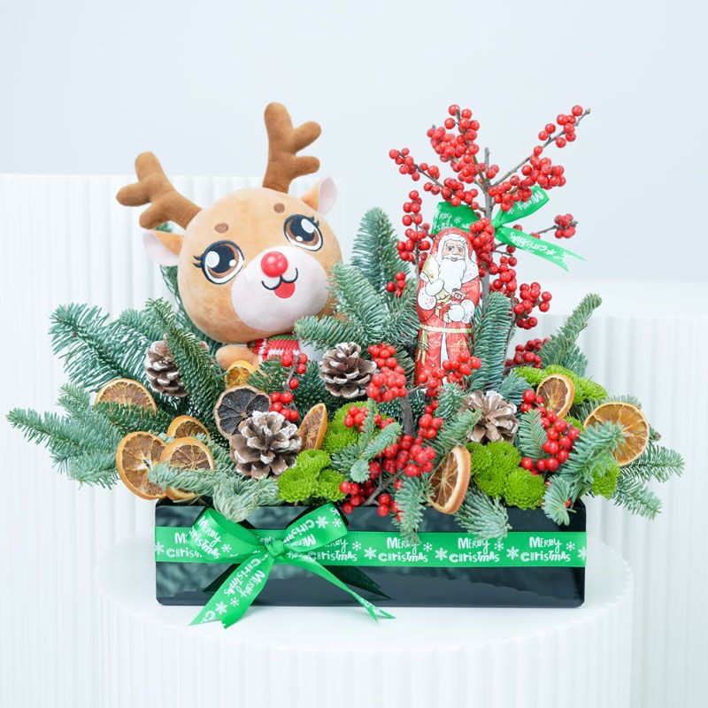 Safari Christmas Flower Tray - Flowers gift from Buy Any Flowers Dubai in Al Quoz Industrial Area 4, Dubai, UAE
