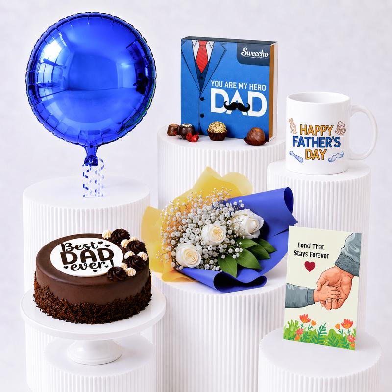 Best Dad Ever Cake Mug and Chocolate Cake Combo - Gift Sets gift from Buy Any Flowers Dubai in Al Quoz Industrial Area 4, Dubai, UAE