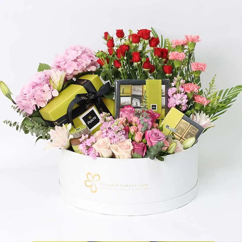Everything Grand Floral Patchi Hamper - Flowers gift from Buy Any Flowers Dubai in Al Quoz Industrial Area 4, Dubai, UAE