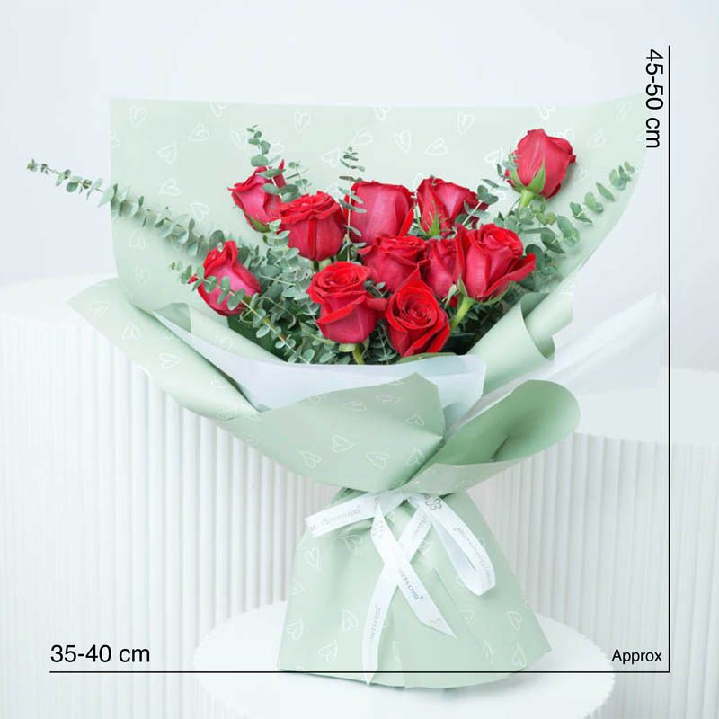 Affectionate 11 Red Roses Bunch thumbnail 4