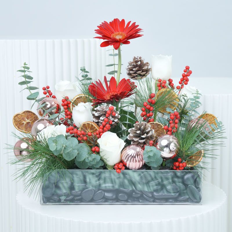 Seasons Wishes Flower Basket in Dubai