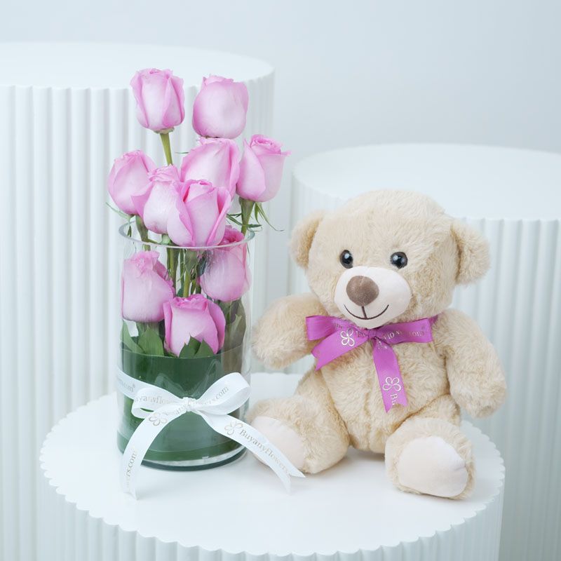 Pink Roses Steps and Soft Toy 1