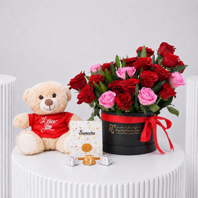 For Love 21 Roses Box Trio in Dubai