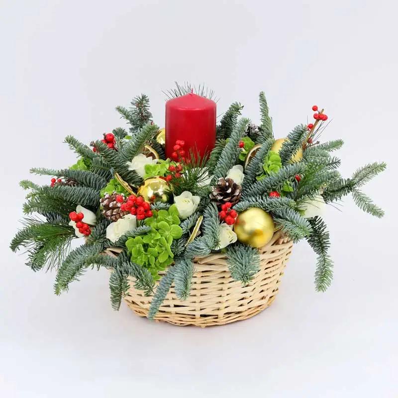 Seasons Greetings Flower Basket - Flowers gift from Buy Any Flowers Dubai in Al Quoz Industrial Area 4, Dubai, UAE