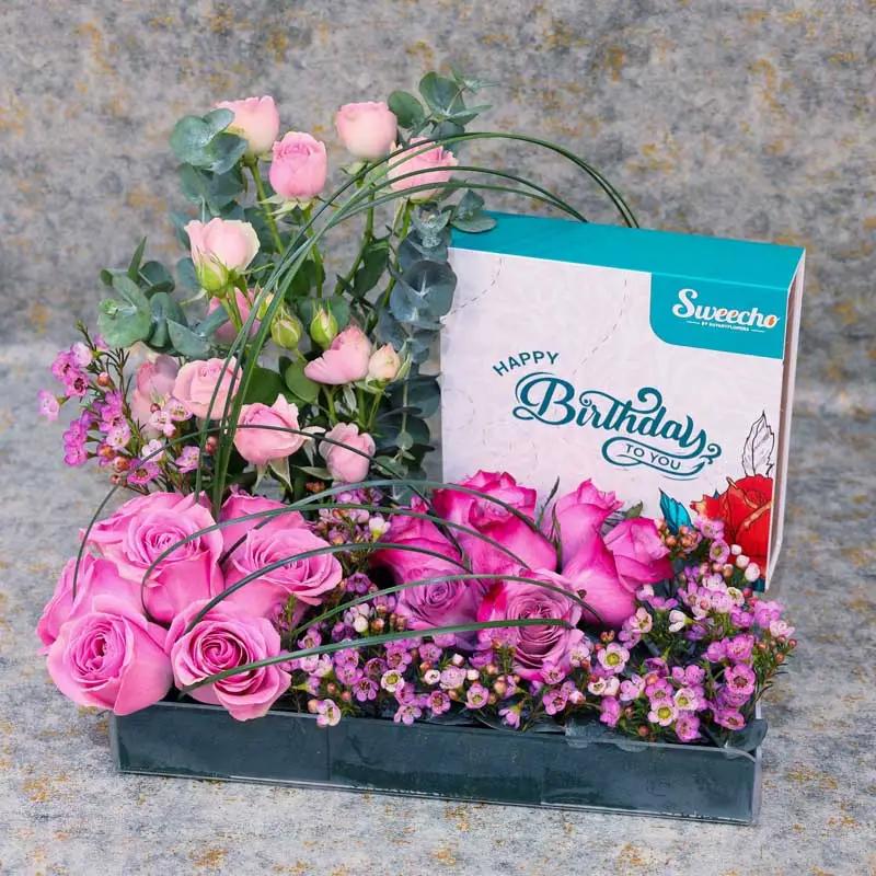 Surprise Flowers and Birthday Chocolates Arrangement thumbnail 3