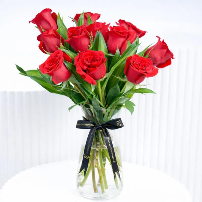 Beauty 11 Red Roses Vase - Flowers gift from Buy Any Flowers Dubai in Al Quoz Industrial Area 4, Dubai, UAE