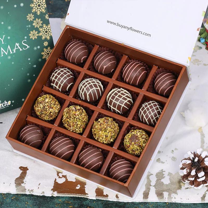Christmas Chocolate Truffles 16 Pcs By Sweecho thumbnail 2